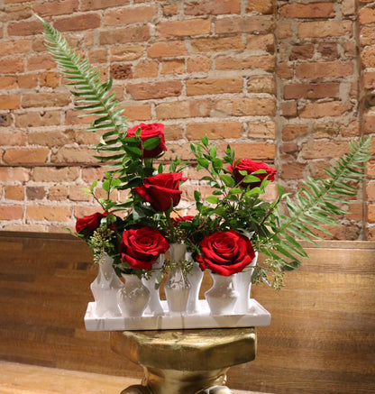 Multichambered Vase with Roses